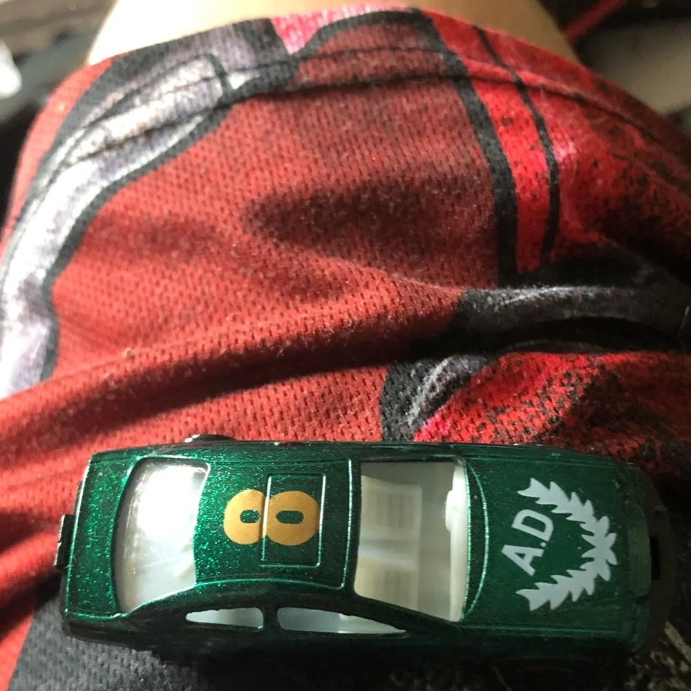 Green Die-Cast Race Car Toy with Number 8